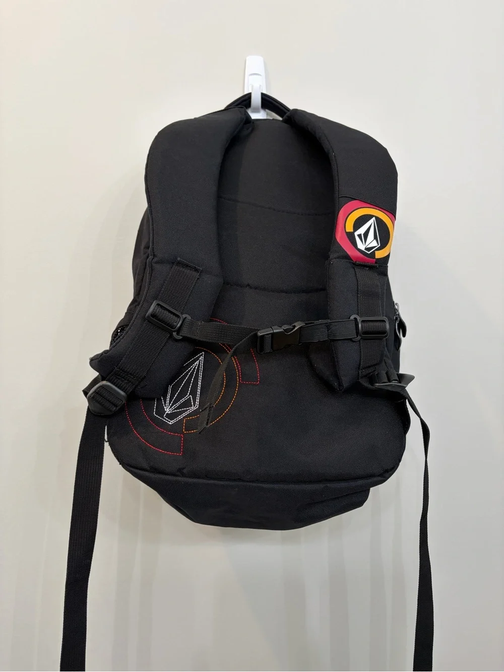 Volcom Skateboarding Backpack Embroidered Volcom Stone Padded Straps Black